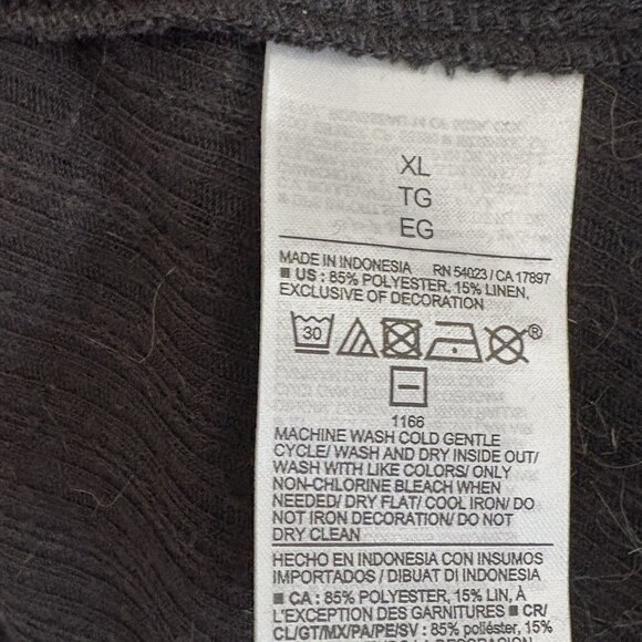 Old Navy Flutter Sleeve Crochet Lace Pointelle Top Knit Swing Blouse Black XL - Picture 6 of 6